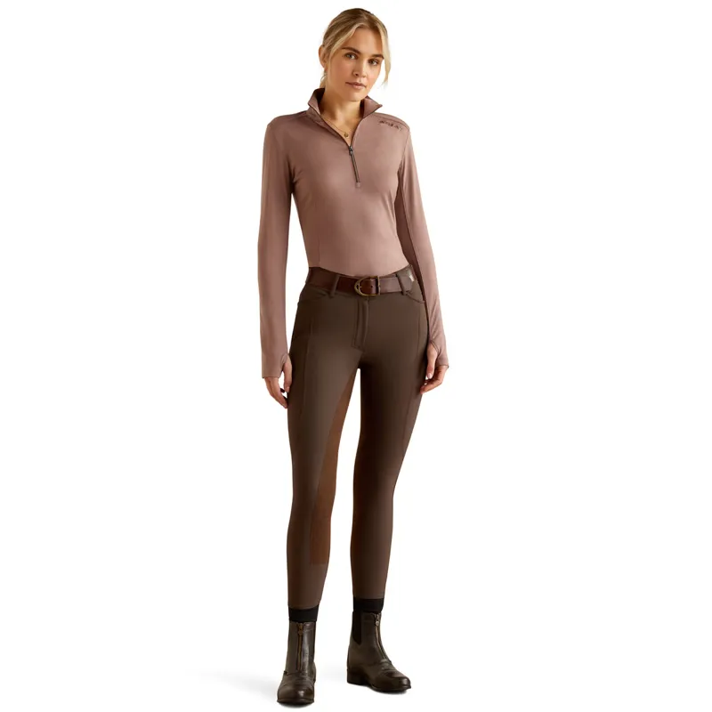 Ariat Cheviot 1/2 Zip Ladies Base Layer Top - Twilight Mauve-2