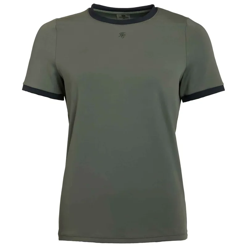 Holland Cooper Chiltern Ringer Ladies Tee - Dove Grey-6