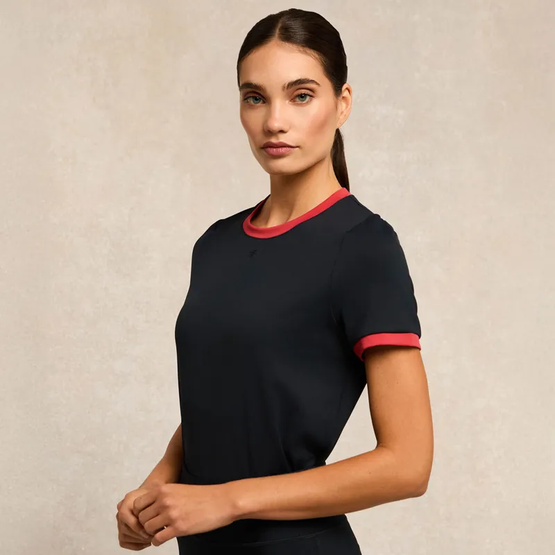 Holland Cooper Chiltern Ringer Ladies Tee - Ink Navy-2