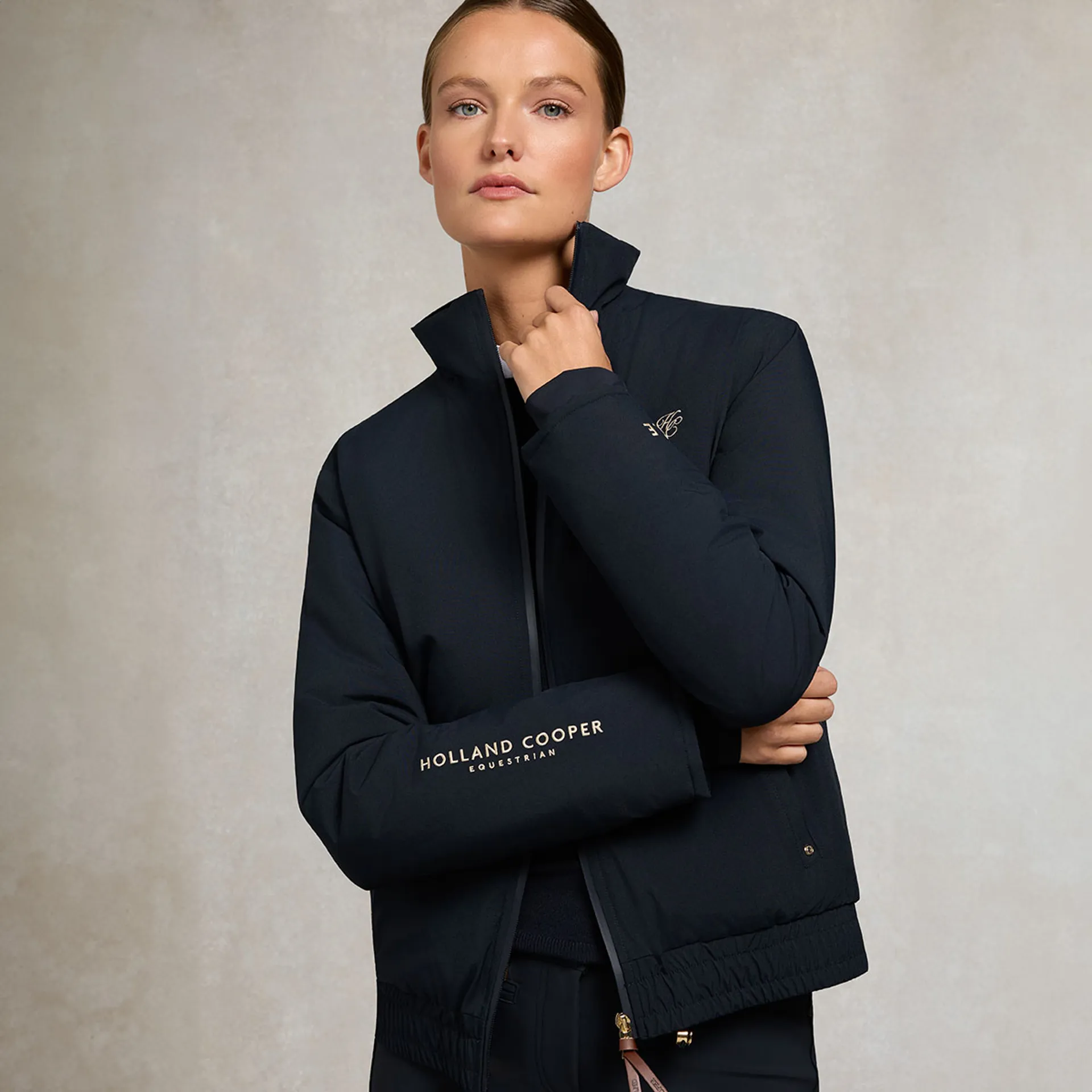 Holland Cooper Chiltern Womens Bomber Jacket Ink Navy