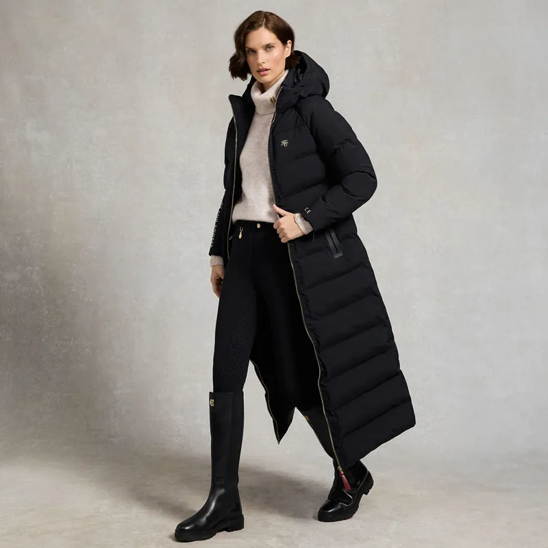 Holland Cooper Chiltern Womens Longline Yard Coat - Black-1