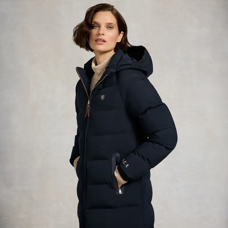 Holland Cooper Chiltern Womens Longline Yard Coat - Ink-9