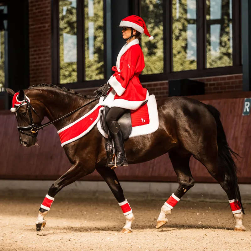 Horze Christmas All Purpose Saddlecloth - Red/White-1
