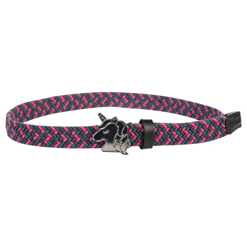HKM Claire Junior Elastic Belt - Pink/Green