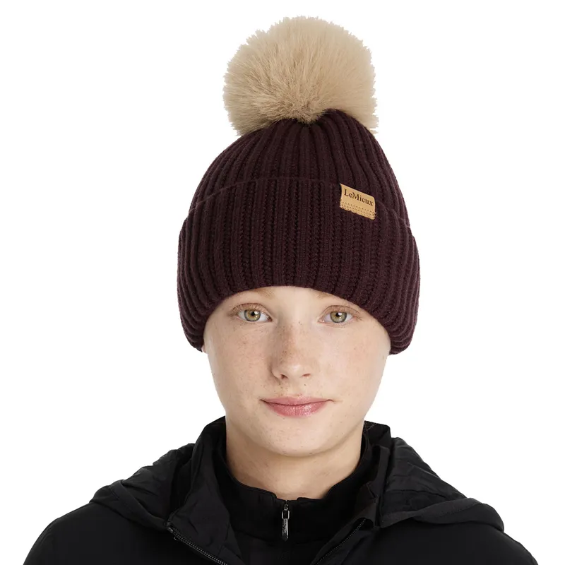 LeMieux Clara Cable Beanie Hat - Damson-3