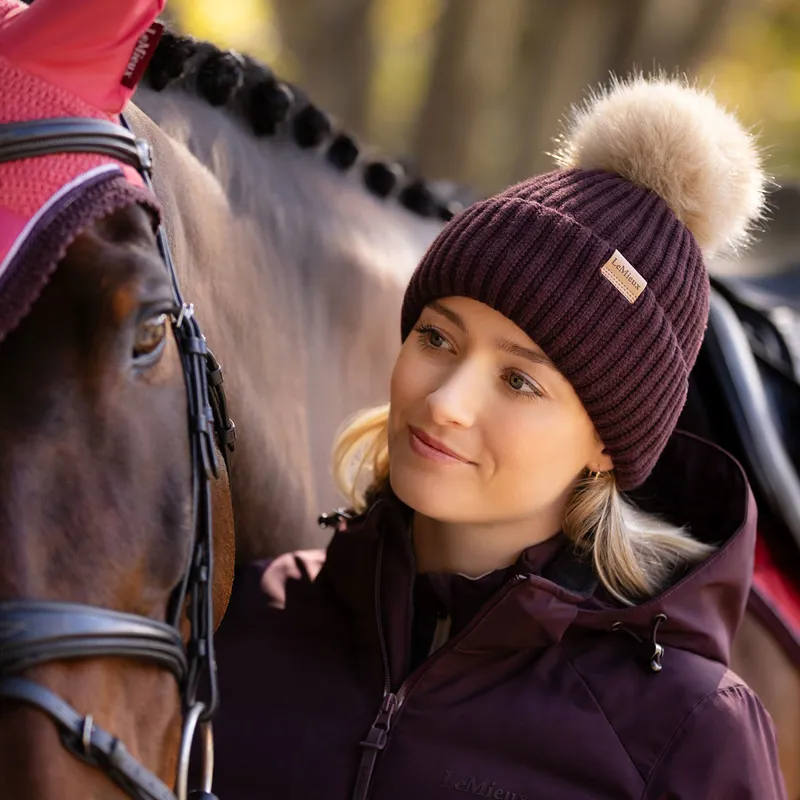 LeMieux Clara Cable Beanie Hat - Damson-2