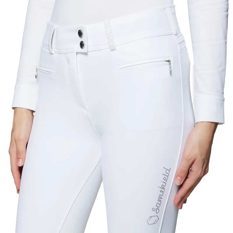 Samshield Clara Premium Full Grip Womens Competition Breeches - White-1