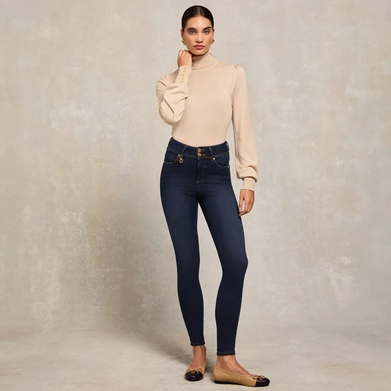 Holland Cooper Classic Womens Skinny Jeans - Deep Indigo-6