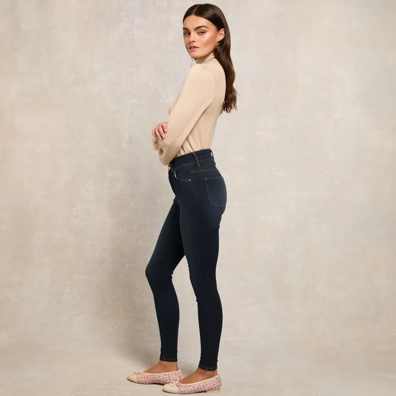 Holland Cooper Classic Womens Skinny Jeans - Deep Indigo-8