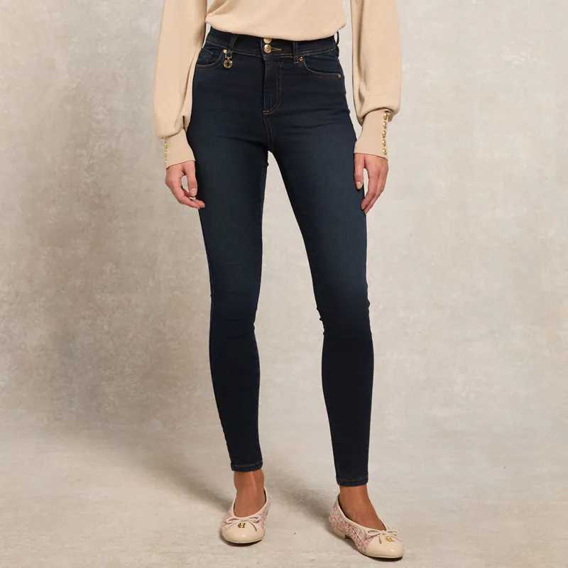 Holland Cooper Classic Womens Skinny Jeans - Deep Indigo