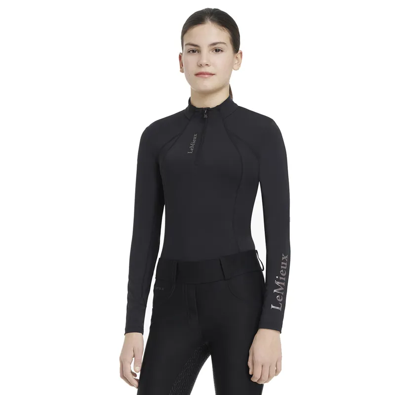 LeMieux Classique Young Rider Long Sleeve Base Layer - Black-3