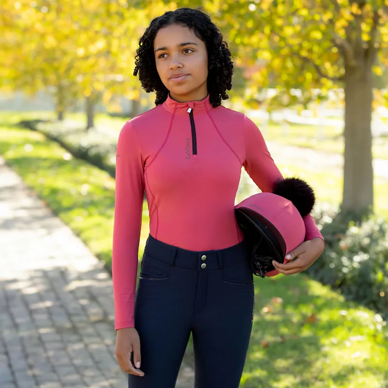 LeMieux Classique Young Rider Long Sleeve Base Layer - Cranberry-1