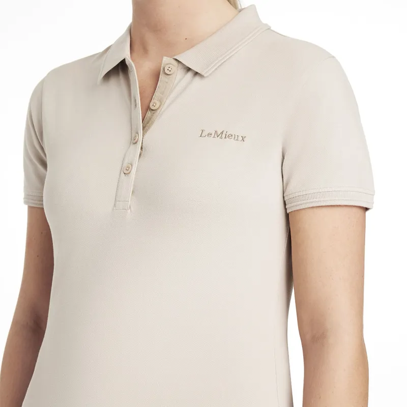 LeMieux Classique Womens Polo Shirt - Stone-2