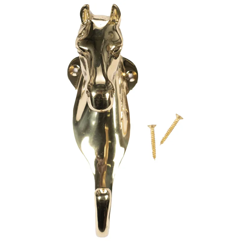 HKM Horsehead Coat Hook - Brass