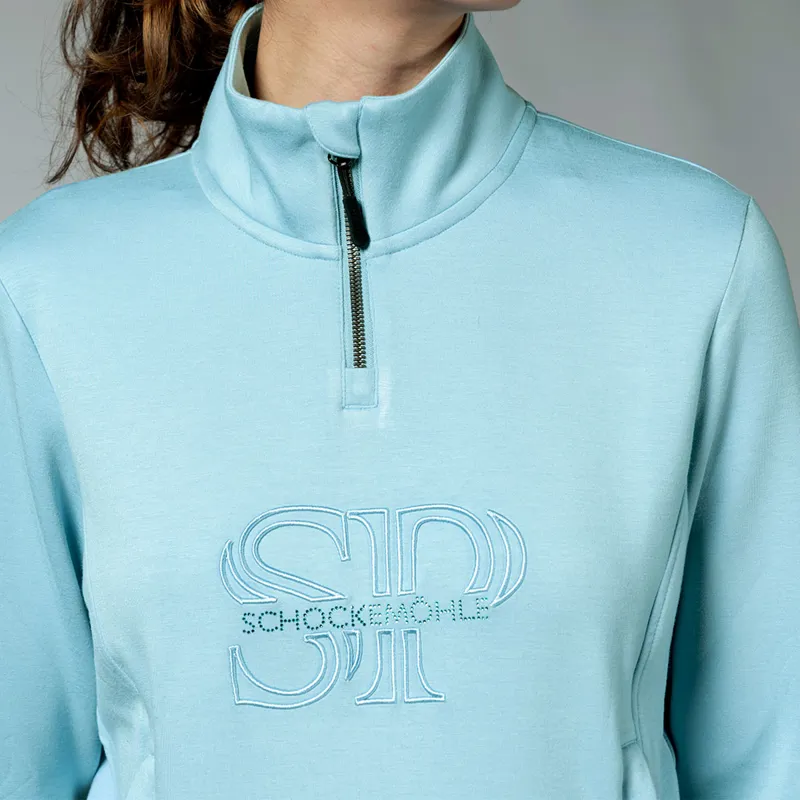 Schockemohle Coletta Womens Quarter Zip Jumper - Milky Blue-7