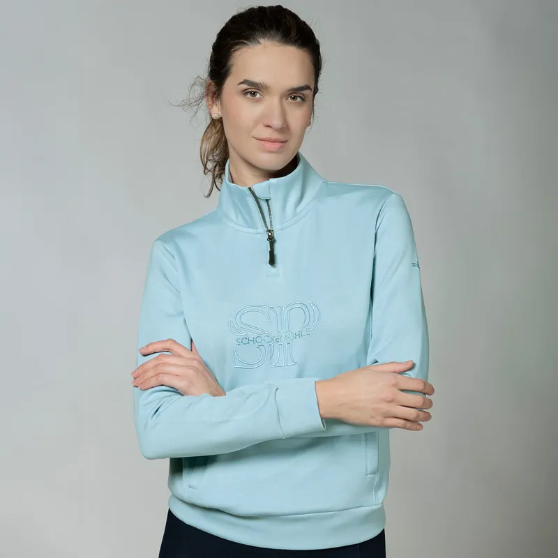 Schockemohle Coletta Womens Quarter Zip Jumper - Milky Blue-6