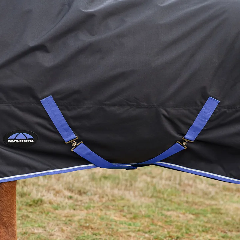 WeatherBeeta ComFiTec Tyro 220g Standard Turnout Rug - Black/Cobalt-3