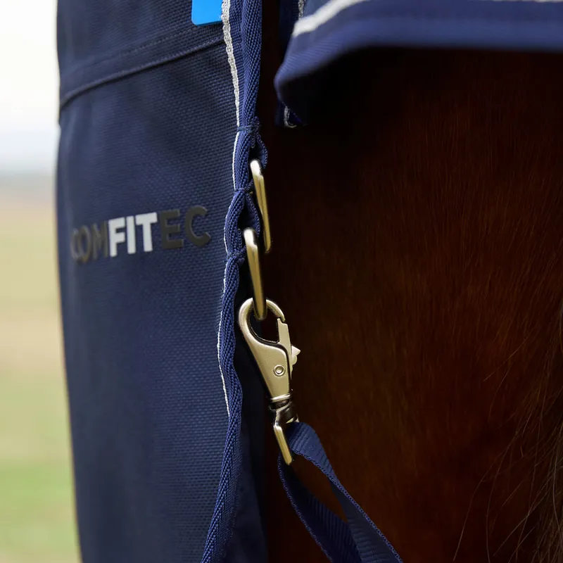 WeatherBeeta ComFiTec Ultra 100g Detach-A-Neck Turnout Rug - Navy-12