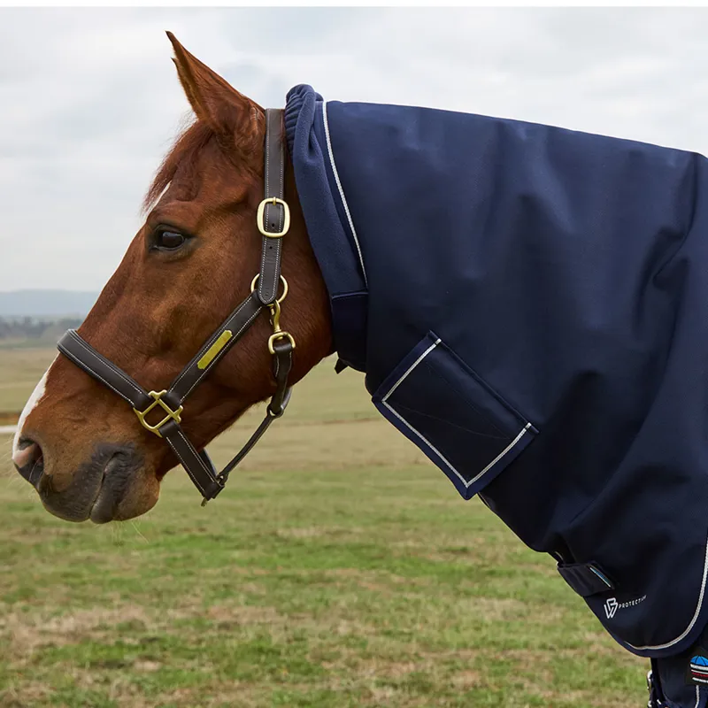 WeatherBeeta ComFiTec Ultra 100g Detach-A-Neck Turnout Rug - Navy-9