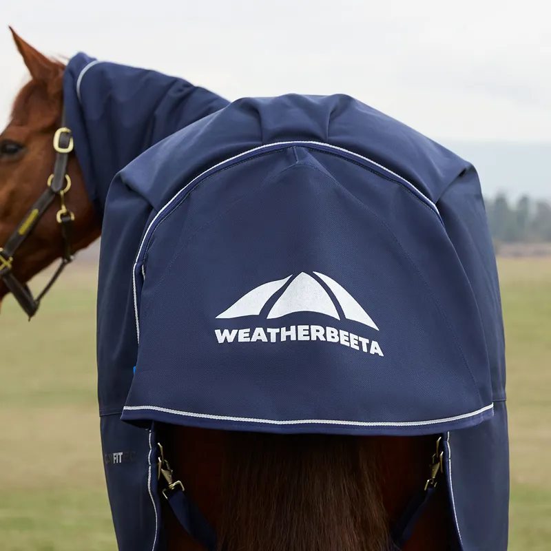 WeatherBeeta ComFiTec Ultra 100g Detach-A-Neck Turnout Rug - Navy-2