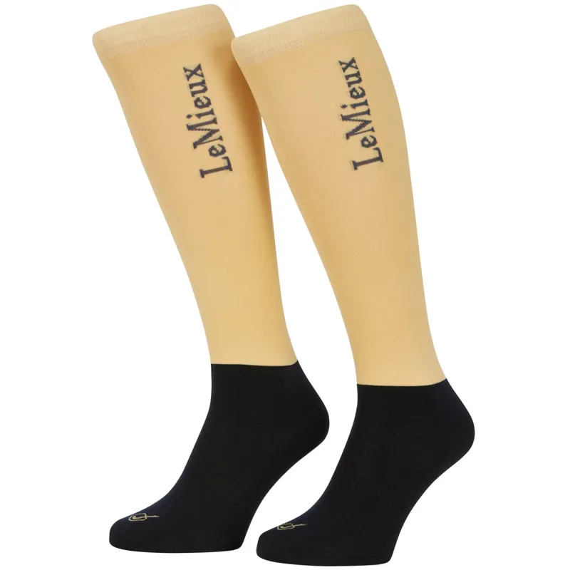 LeMieux Junior Competition Riding Socks 2 Pack - Mimosa