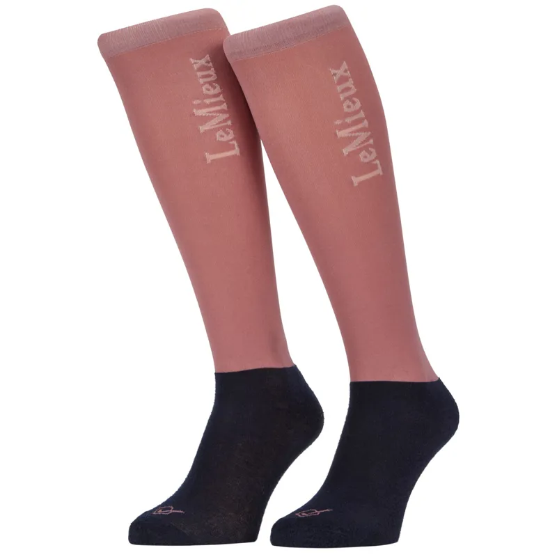 LeMieux Junior Competition Riding Socks 2 Pack - Peony