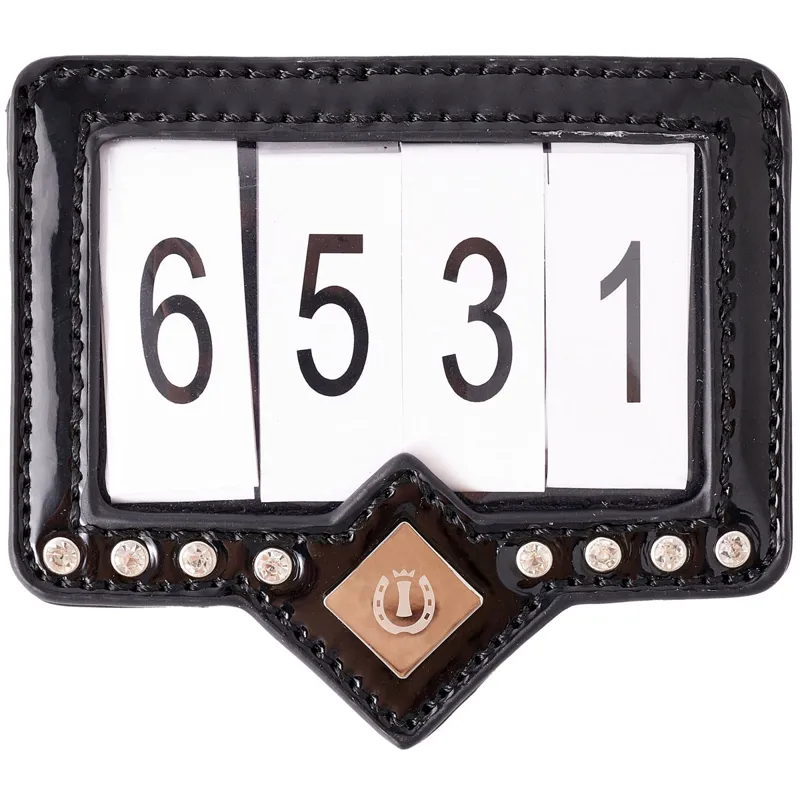 Imperial Riding Show n Glow Competition Number Holder - Black/RoseGold