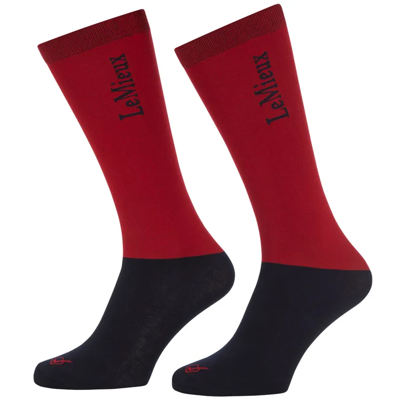 LeMieux Competition Riding Socks 2 Pack - Chilli