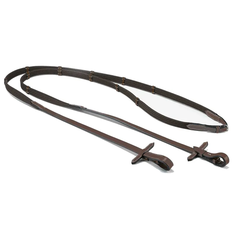 Equipe Continental Cotton Reins - Brown/Silver