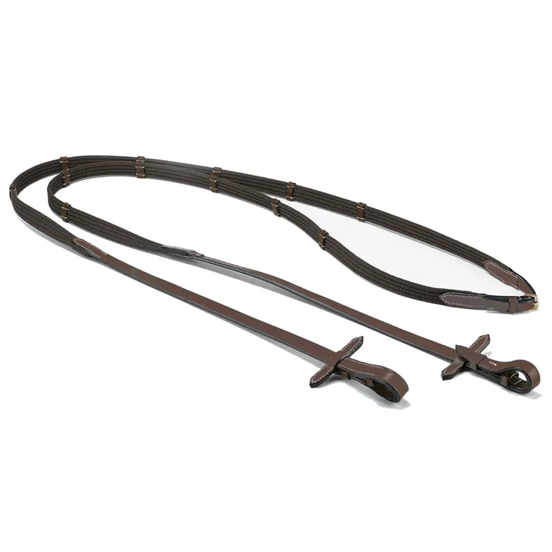 Equipe Continental Cotton Reins - Brown/Brass