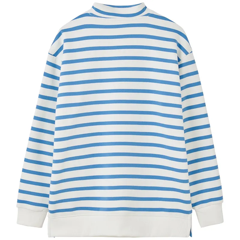 Lighthouse Coral Ladies Jersey Sweater -  Marine Blue Stripe-10