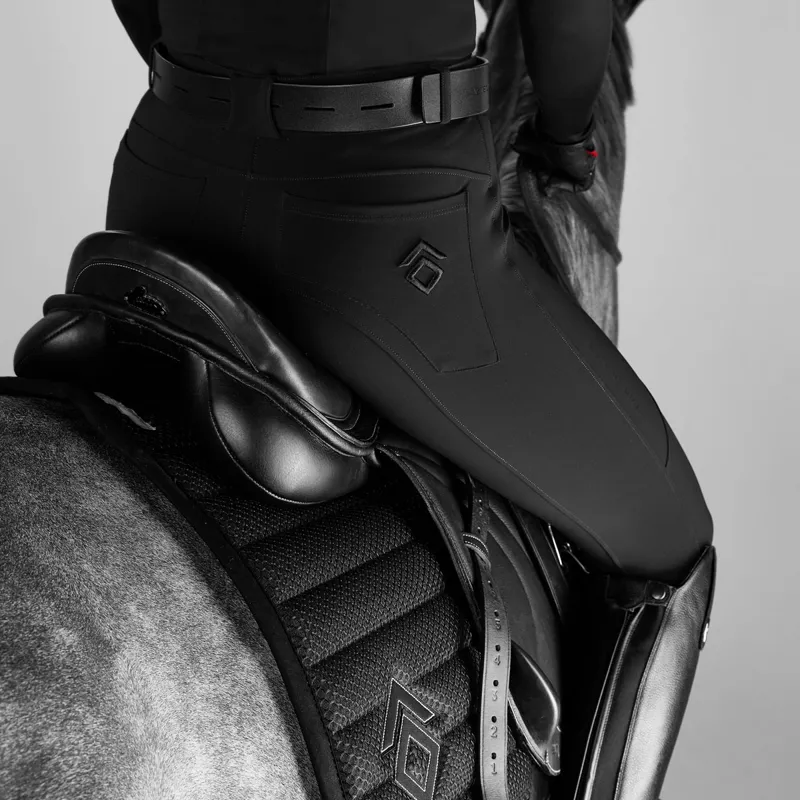 Aztec Diamond Core Mid-Rise Full Grip Ladies Breeches - Black-4