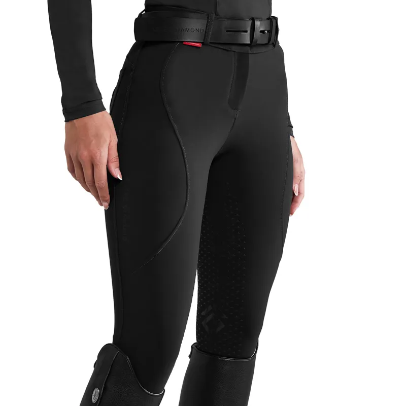 Aztec Diamond Core Mid-Rise Full Grip Ladies Breeches - Black