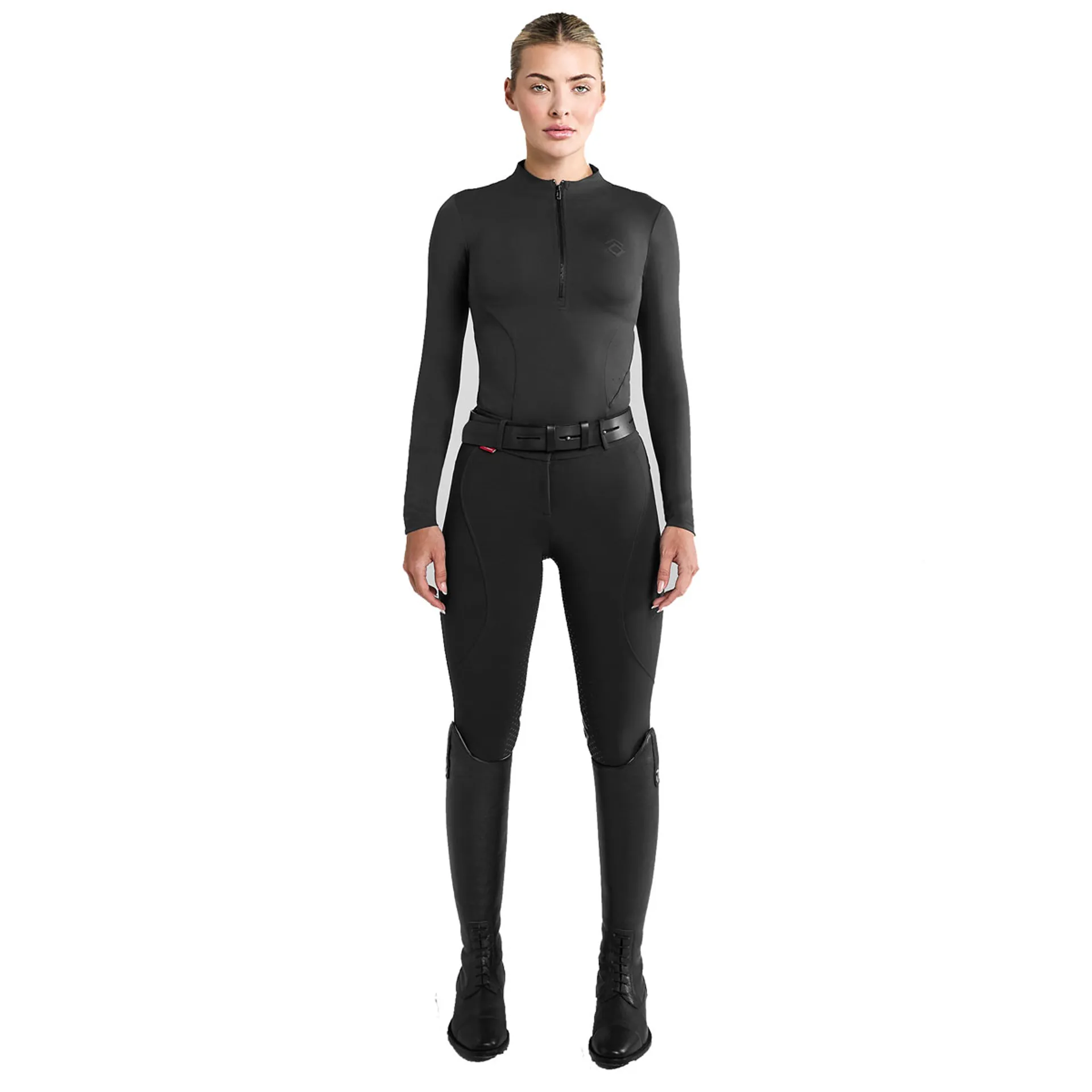 Aztec Diamond Core Mid-Rise Full Grip Ladies Breeches - Black