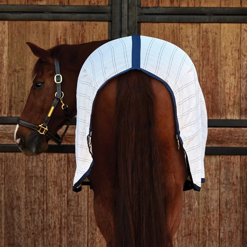 WeatherBeeta ComFiTec Cotton Sheet Rug Liner - White/Navy-2