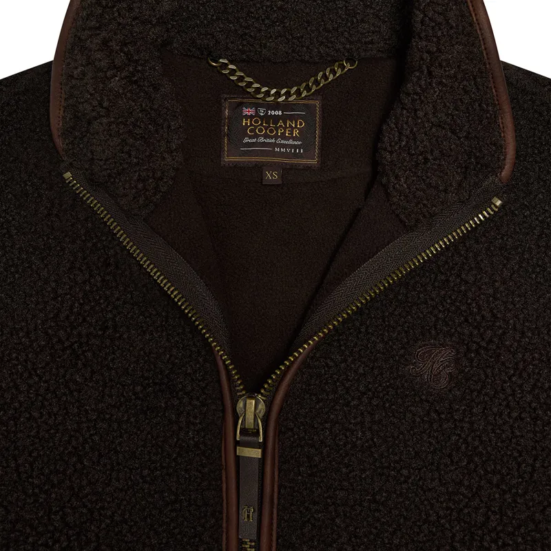Holland Cooper Country Fleece Womens Gilet - Chocolate Borg-9