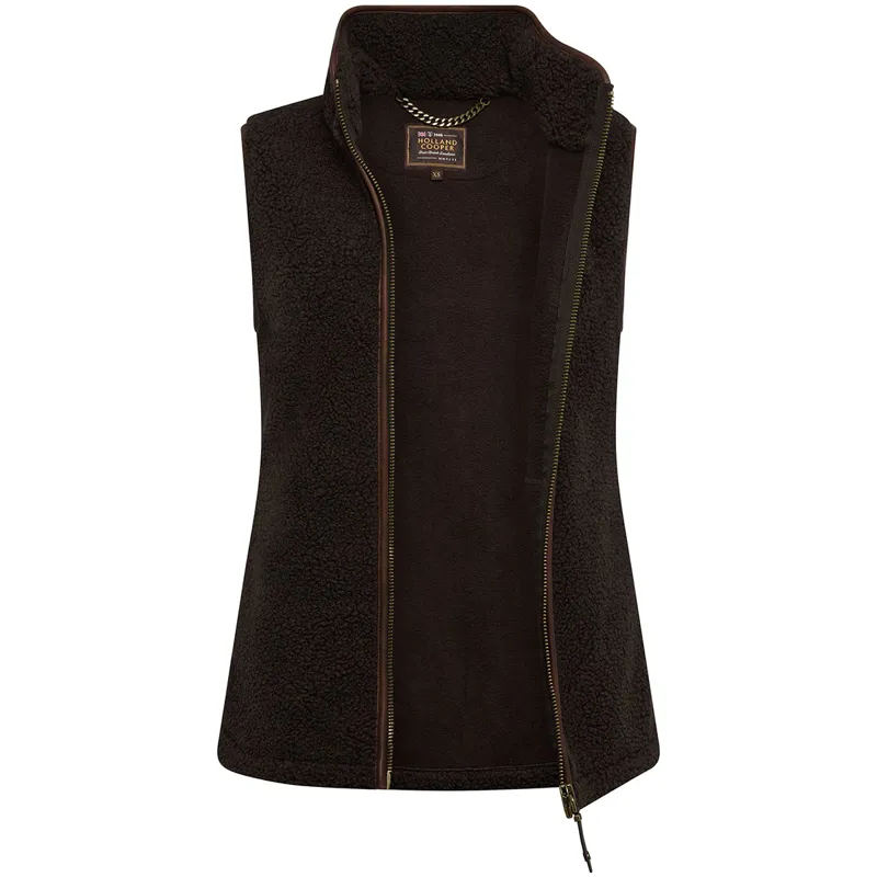 Holland Cooper Country Fleece Womens Gilet - Chocolate Borg-8