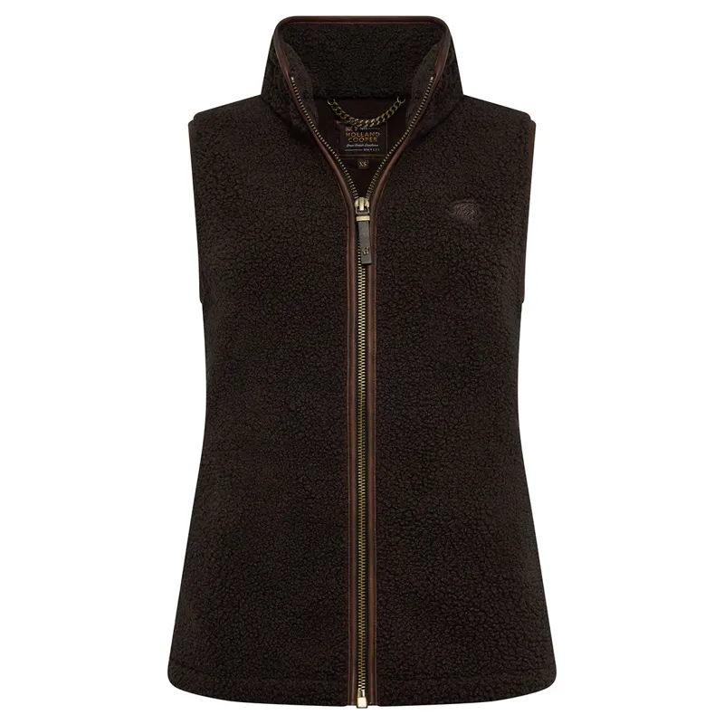 Holland Cooper Country Fleece Womens Gilet - Chocolate Borg-7