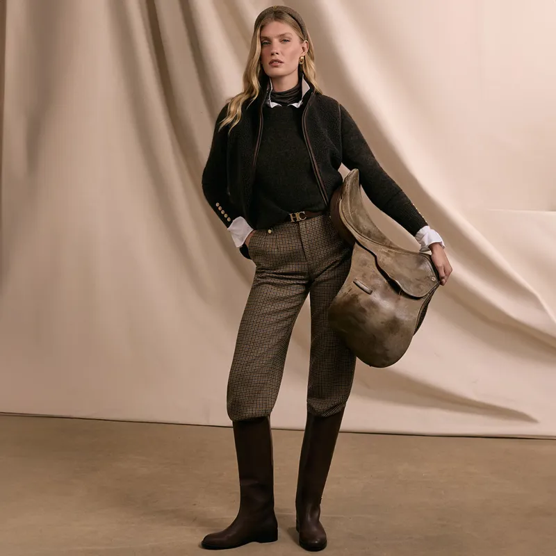 Holland Cooper Country Fleece Womens Gilet - Chocolate Borg-6