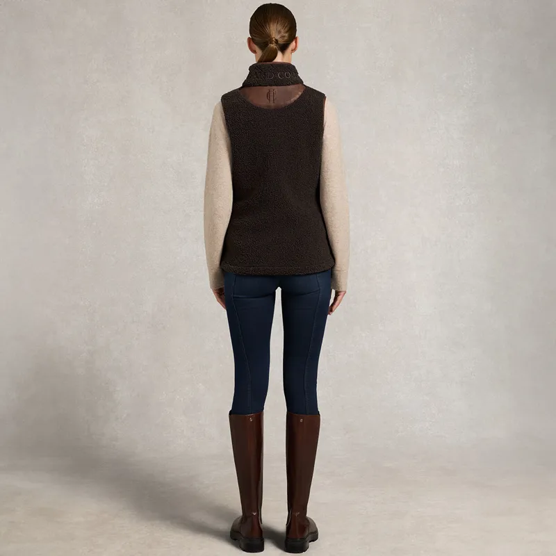 Holland Cooper Country Fleece Womens Gilet - Chocolate Borg-3