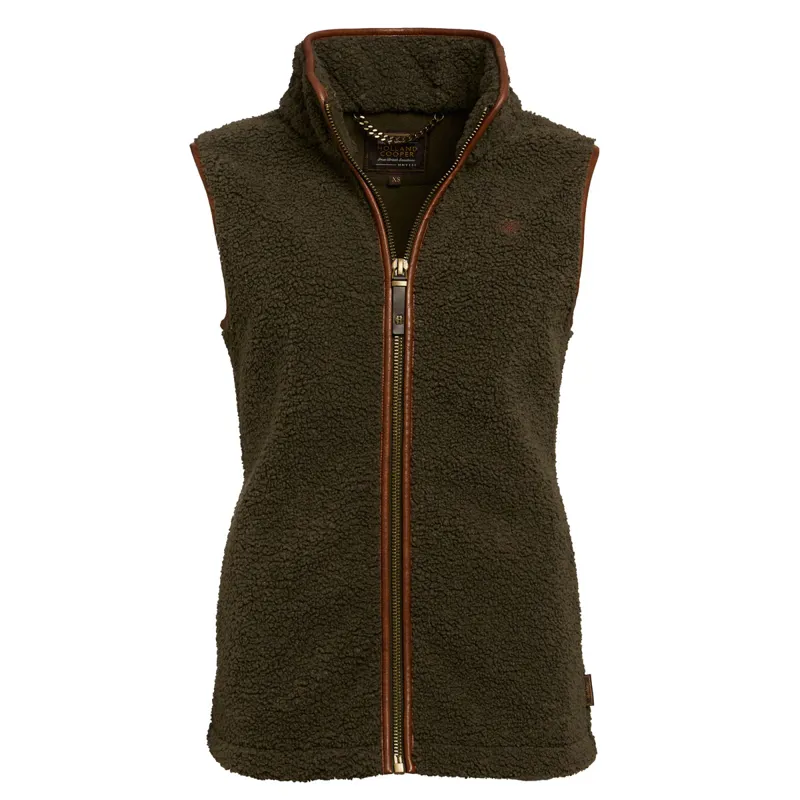 Holland Cooper Country Fleece Womens Gilet - Khaki Borg-12