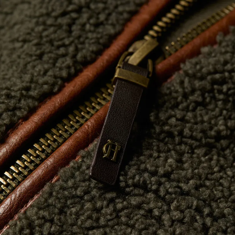 Holland Cooper Country Fleece Womens Gilet - Khaki Borg-10