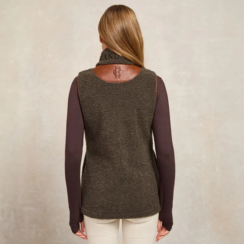 Holland Cooper Country Fleece Womens Gilet - Khaki Borg-7