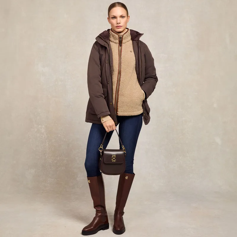 Holland Cooper Country Fleece Womens Gilet - Natural Borg-1