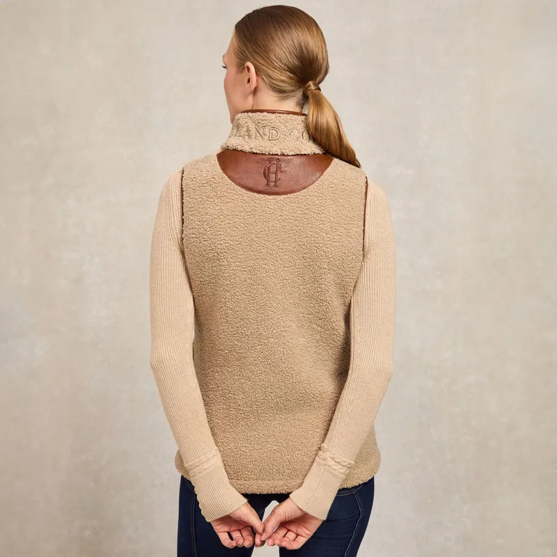 Holland Cooper Country Fleece Womens Gilet - Natural Borg-5