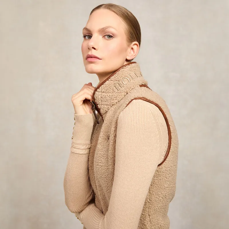 Holland Cooper Country Fleece Womens Gilet - Natural Borg-4