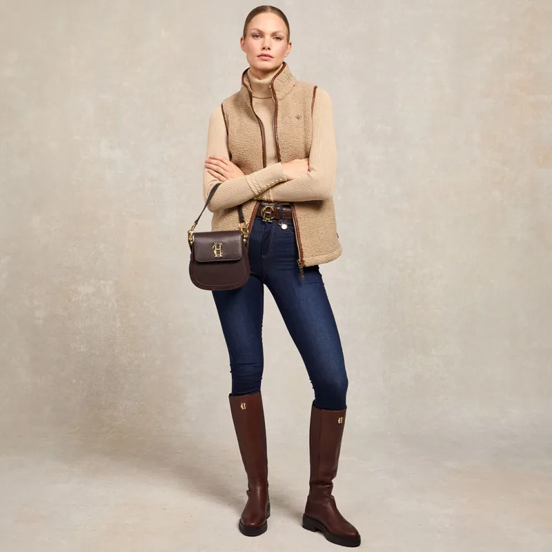 Holland Cooper Country Fleece Womens Gilet - Natural Borg-2