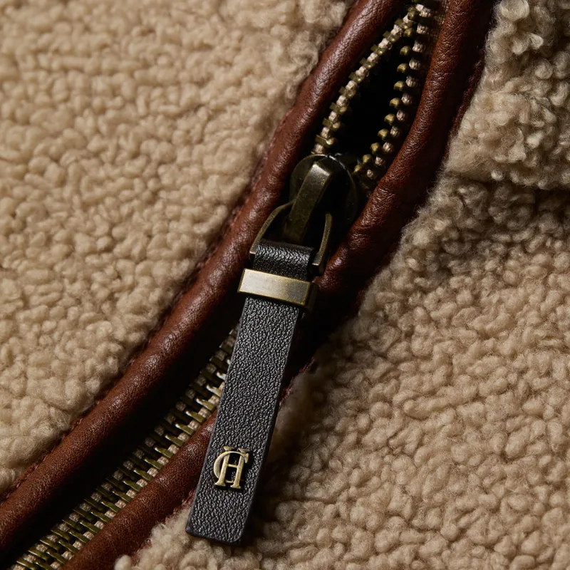 Holland Cooper Country Fleece Womens Gilet - Natural Borg-8