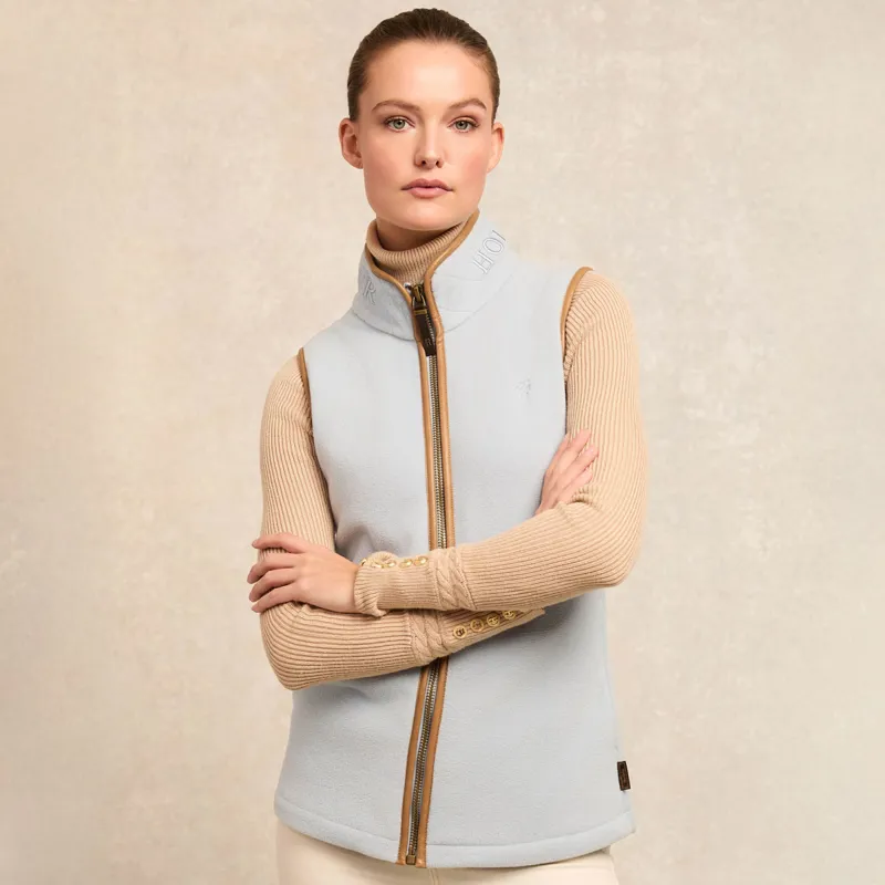 Holland Cooper Country Fleece Womens Gilet - Pale Blue