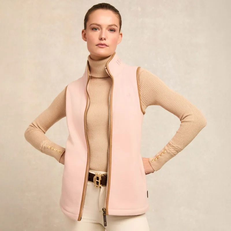 Holland Cooper Country Fleece Ladies Gilet - Soft Pink-3